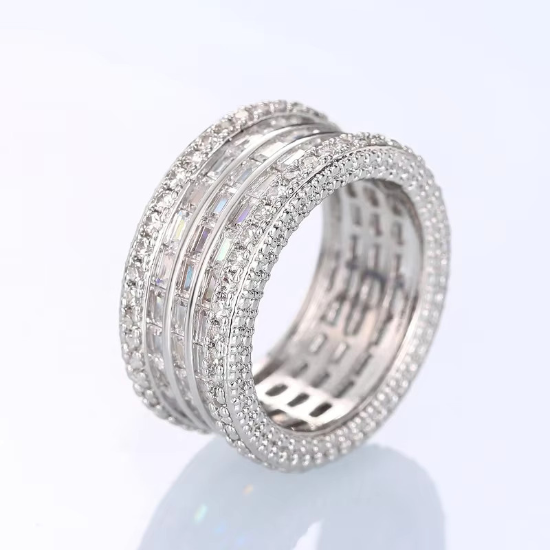 Huitan Brillante Verlobungsringe, Silber, Zirkonia, Damen - Bild 2