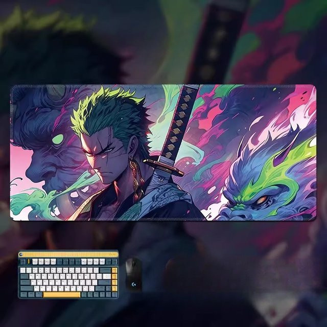 Bandai One Piece Roronoa Zoro Gaming-Tastaturunterlage aus Leder in Multicolour - Bild 1