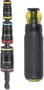 Klein Tools 9 in 1 Steckschlüssel Set mit Ratsche 1/4 Zoll, metrisch, schwarz - Bild 1