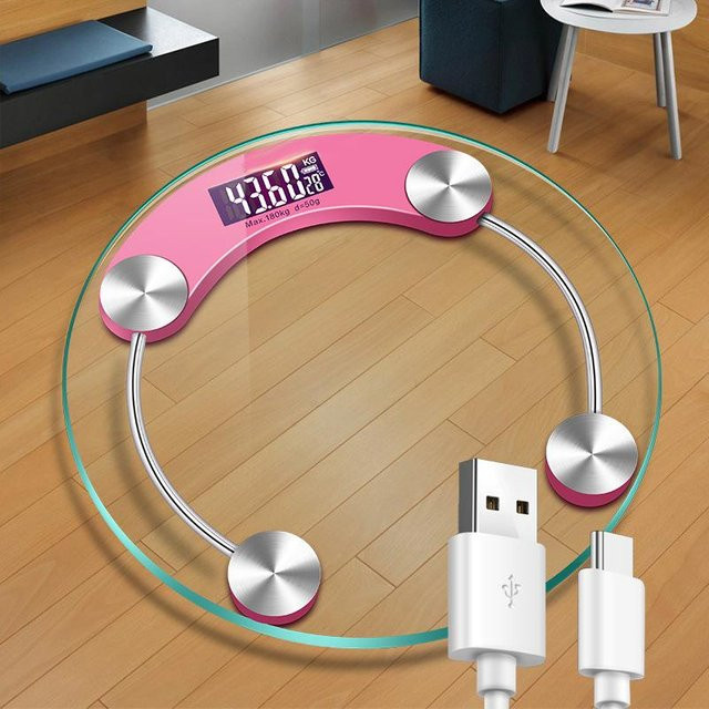 Binchi Smart Körperwaage aus Glas in Pink für Erwachsene - Bild 1