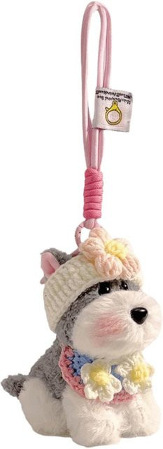 Taschenanhänger Plüsch Welpe, beige, Unisex - Bild 1