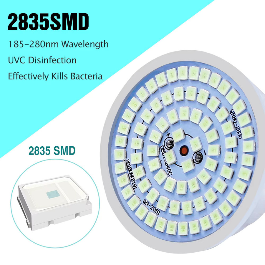 LED UVC Desinfektionslampe E27 zur Keimtötung und Sterilisation für dein Zuhause und Schlafzimmer, 260-280nm, Weiß - Bild 4