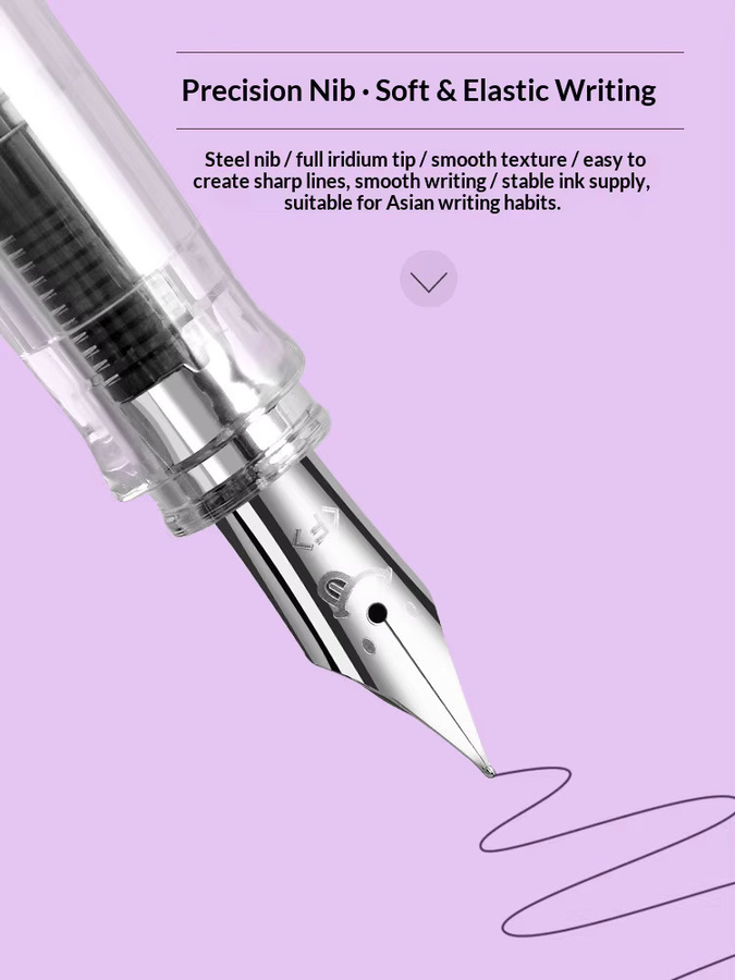 PILOT Kakuno Smile Füllfederhalter in Transparent für Studenten und Kalligraphie - Bild 3