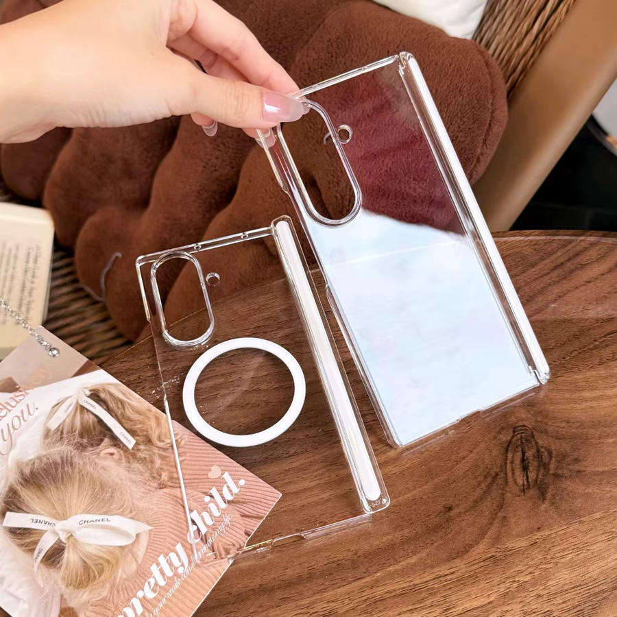 Transparente Acryl-Schutzhülle für Samsung Galaxy Z Fold 7 6 5 4 mit Magnetfunktion und stoßfestem Design - Bild 2