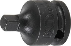 BGS Kraft-Steckschlüssel-Adapter Innenvierkant 10 mm (3/8 Zoll) auf Außenvierkant 6,3 mm (1/4 Zoll) aus Edelstahl in Schwarz - Bild 1