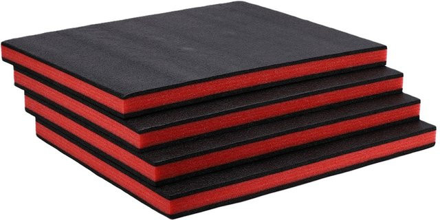 4 Stück Shoemst Schaumstoffeinsätze für Werkzeugkästen aus Polyethylen, Schwarz, B: 50 cm, T: 40 cm, H: 3,5 cm - Bild 1