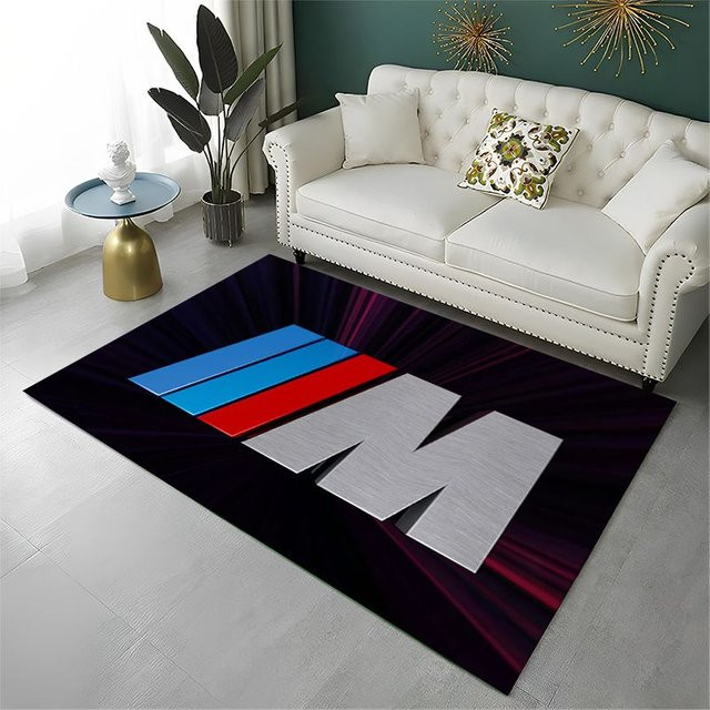 Potdemiel Racing Car B-BMW Retro Teppich, rutschfester Bodenmatte in Multicolour für Wohnzimmer, Schlafzimmer oder Kinderzimmer - Bild 1