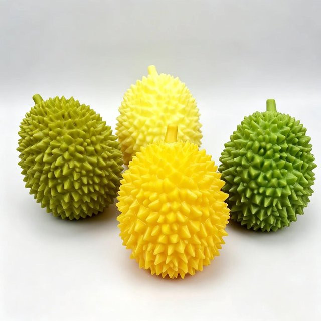 Simulations-Durian-Quetschspielzeug, Mehrfarbig, stachelige Frucht, langsamer Rückprall, dehnbar, zum Quetschen, Fidget-Spielzeug, weich, hoch elastisch, yellow - Bild 1