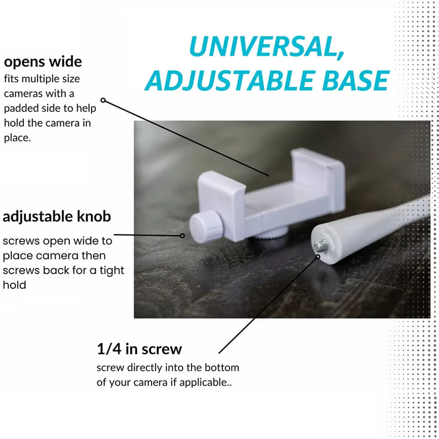 Universelle Babyphone Halterung mit flexiblem Schwanenhals, Lochfreie Montage für Wiege und Gitterbett, Webcam Ständer, erhältlich in Schwarz oder Weiß - Bild 3