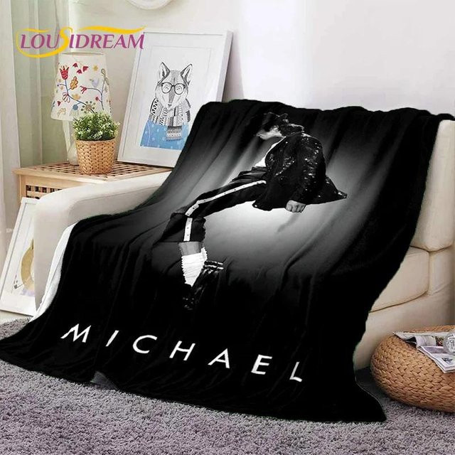 Rouxin eleven Michael Jackson King of Pop Flanelldecke aus Polyester, Schwarz, B/H: 130 x 150 cm - Bild 1