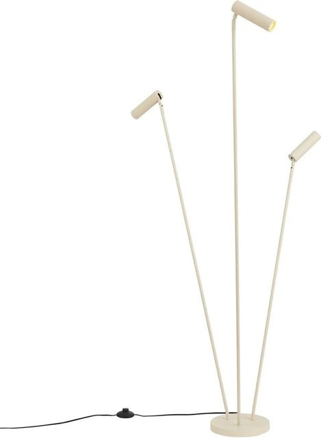 QAZQA Moderne Stehleuchte Thomas in Beige mit 3 dimmbaren GU10 LED-Spots für Wohnzimmer und zum Lesen - Bild 1