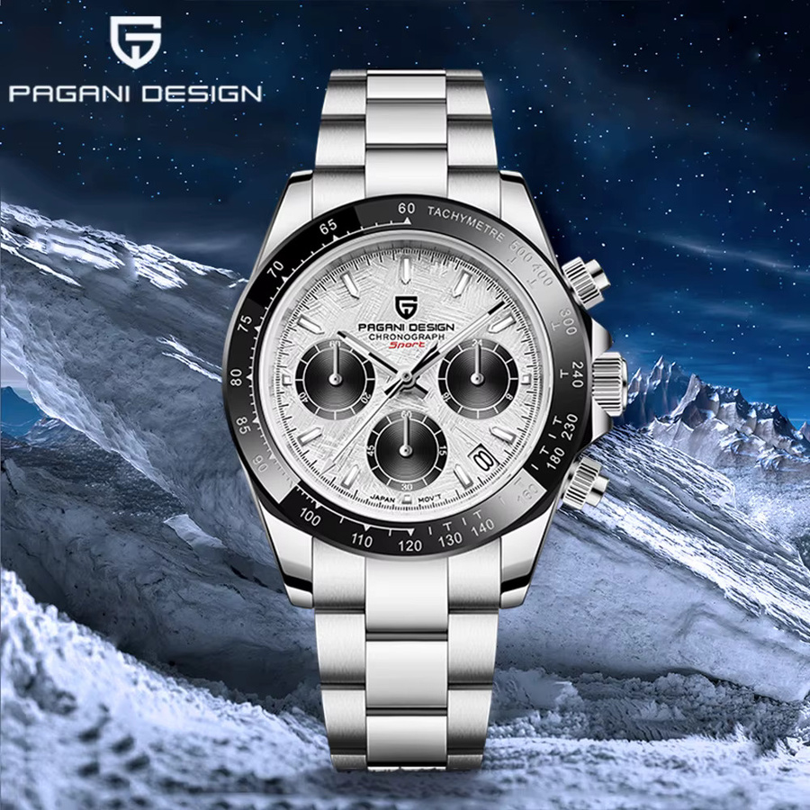Pagani Design Chronograph, Quarz, Edelstahl, Schwarz, Herren - Bild 2