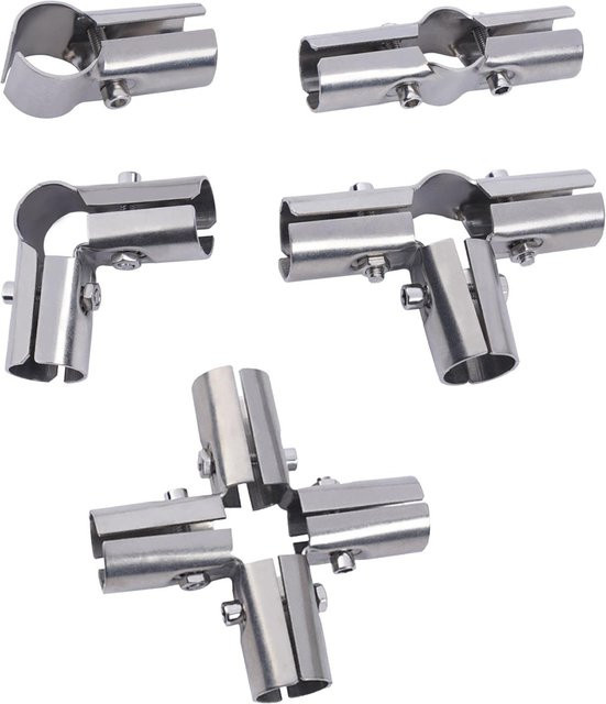 Homyl Rohrverbinder aus Edelstahl in Silber für Rundrohr-Regalrahmen und Trockengestelle - Bild 1