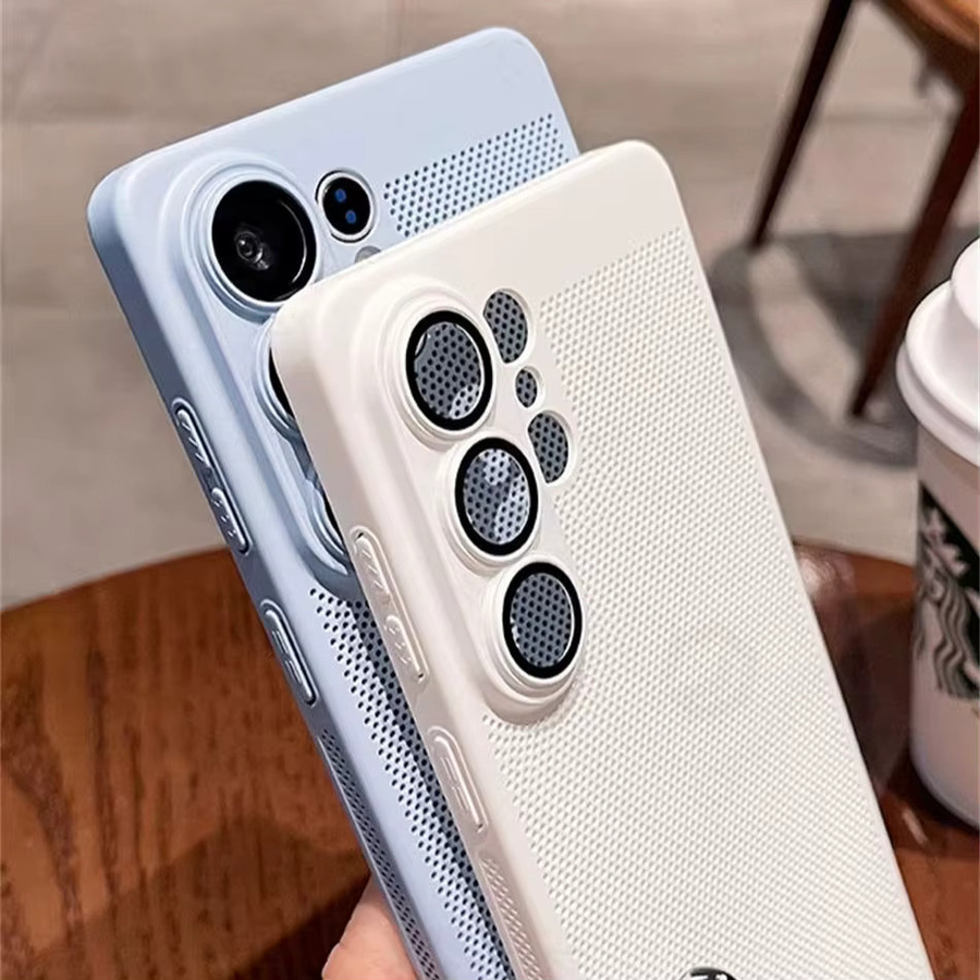 JONEHEN Mesh-PC-Hülle für Samsung Galaxy S26 S25 S24 S23 S22 Ultra S21 Plus mit Linsenschutz, dünn und matt, Blau - Bild 2