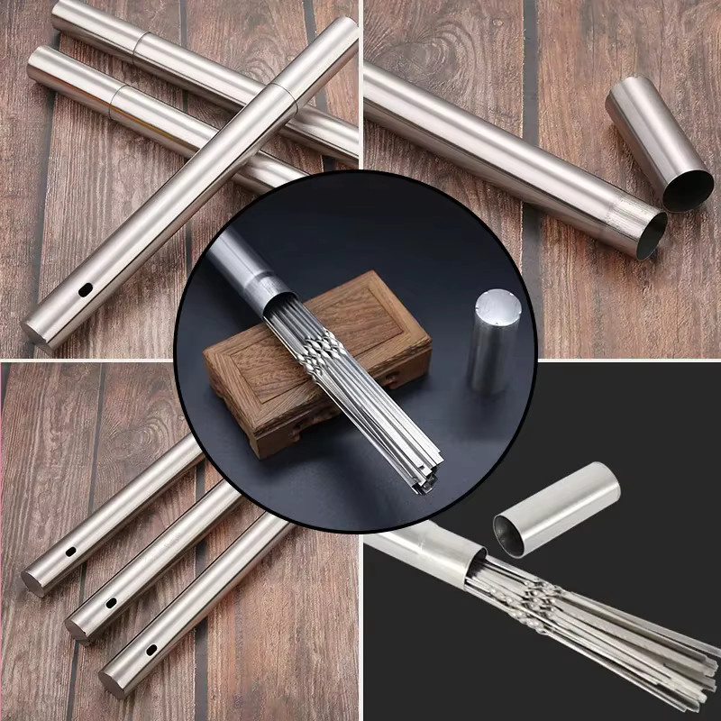 Halojaju Edelstahl Grillspieße Set, Silber, Runde BBQ Kebab Spieße für Camping und Picknick - Bild 5