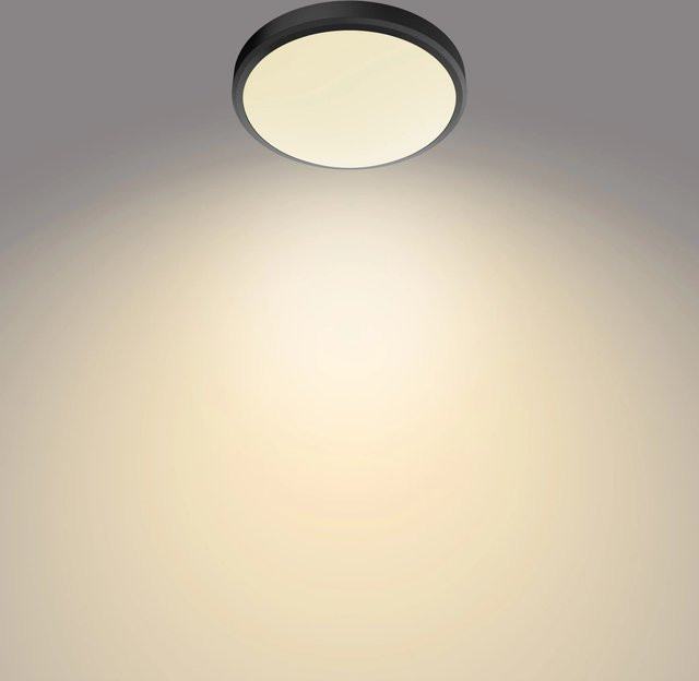 Philips LED-Deckenleuchte Doris in Schwarz mit 17 W und warmweißem Licht (2700 K), IP44, rund - Bild 1