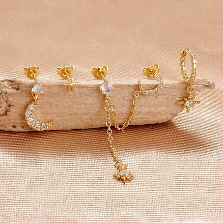 Ohrringe Set Yuedane, 14K Gold überzogen, Zirkonia, Damen - Bild 3
