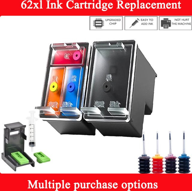 HP 62 XL Tintenpatrone Ersatz für HP Envy 5640 5646 5546 5541 5542 5543 5544 5545 5547 5548 5642 5644 Drucker - Bild 1