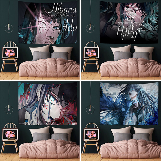 Ado Kyogen X Uta Anmie Bunter Wandteppich im Mandala-Design, Böhmischer Wandbehang, Multicolor, B/H: 50 x 70 cm - Bild 1