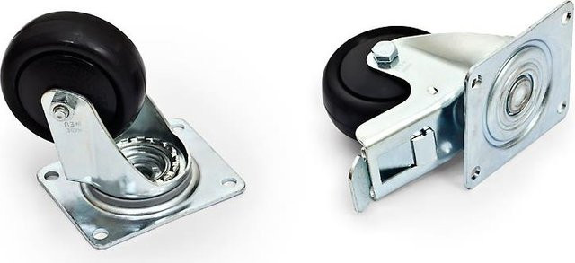 Triton Schwerlastrollenset mit Bremse in Schwarz, max. Tragkraft 800 kg, 4er oder 2er Set (RAX-MS-X81-X1) - Bild 1