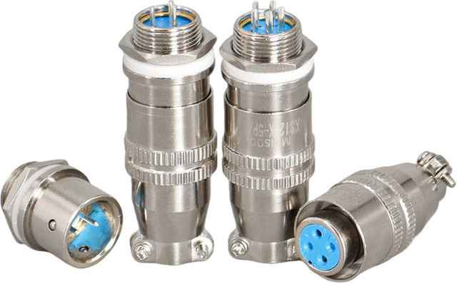CNMAWAY XS12 Steckverbinder-Set 12mm Schnellanschluss-Steckverbinder 2-7-polig 3A 400V Stecker und Buchse in Silber, 10 Stück - Bild 1