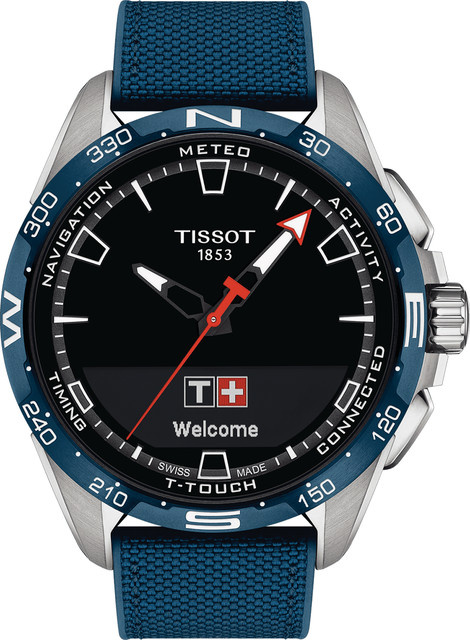 Tissot Smartwatch, Solar, Titan, 48 mm, Textil/NATO, Schwarz, Herren - Bild 1