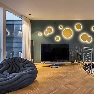 Light Point Soho LED Wandleuchte in Gold, Durchmesser: 20 cm - Bild 1