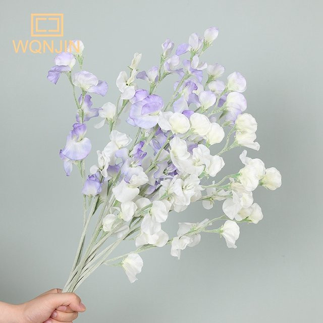 WQNJIN Künstlicher Blumenstrauß mit Simulation Beflockung in Blau und Lila für Tischdekoration und Hochzeiten - Bild 1