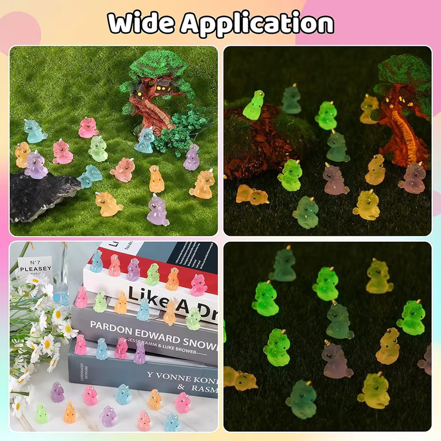 100 Stück Mini-Einhorn Figuren aus Kunstharz von MICROUND in Multicolour für DIY-Deko und Kunsthandwerk - Bild 5