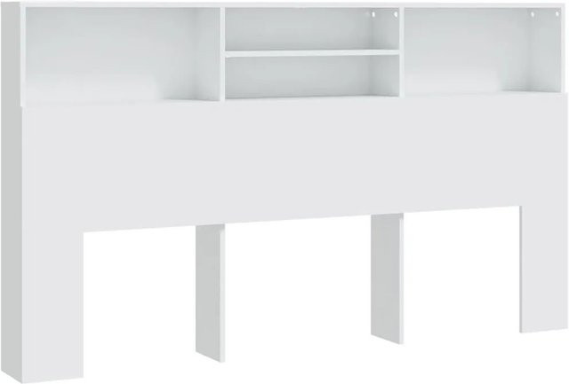 vidaXL Bett-Kopfteil mit integrierten Ablagen in Weiß, B/H: 180 x 103,5 cm, Tiefe: 19 cm - Bild 1