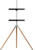 One For All TV-Standfuß Tripod in Eiche und Silbergrau für Fernseher von 81,3 cm bis 165,1 cm - Bild 1