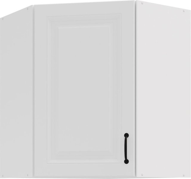 Eckhängeschrank Stilo in Weiss Matt im Landhausstil mit 2 Einlegböden B/T/H: 60 x 60 x 60 cm - Bild 1