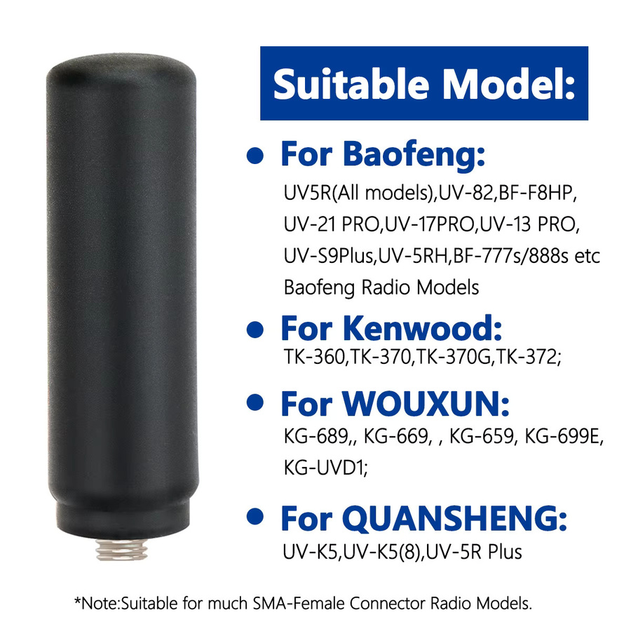 ABBREE Mini-Antenne mit SMA-Buchse UHF 400–480 MHz High Gain in Schwarz für Baofeng BF-888S UV-5R UV-21 PRO UV-32 QUANSHENG UV-K5 UV-K5(8) - Bild 5
