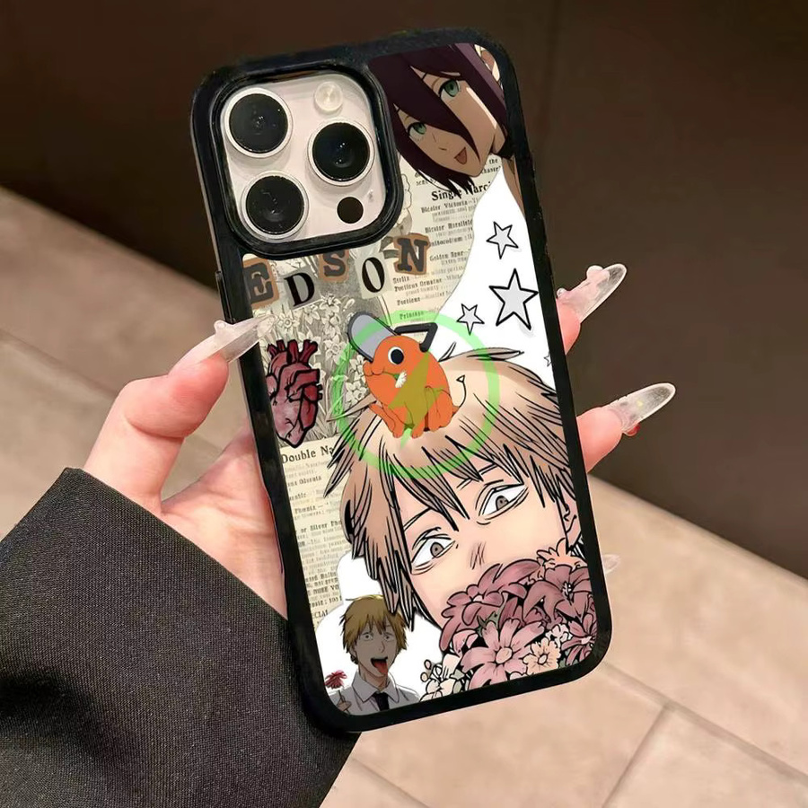 MagSafe Magnetische iPhone Schutzhülle mit Anime Kettensäge Mann Design von Potdemiel in Multicolour für iPhone 11 bis iPhone 17 Pro Max aus PC und TPU - Bild 3