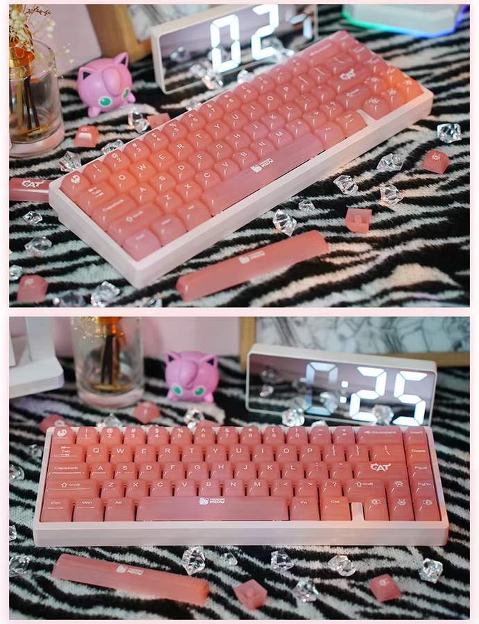 Attack Shark Misty Rosa Tastenkappen aus PC-Material für mechanische Tastaturen mit 117 Tasten für dein DIY-Setup in Pink - Bild 2