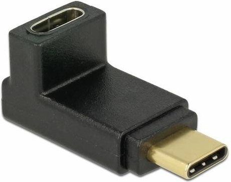 Delock USB-C Adapter USB 3.2 Gen 2 Stecker auf USB-C Buchse 90 Grad Schwarz - Bild 1