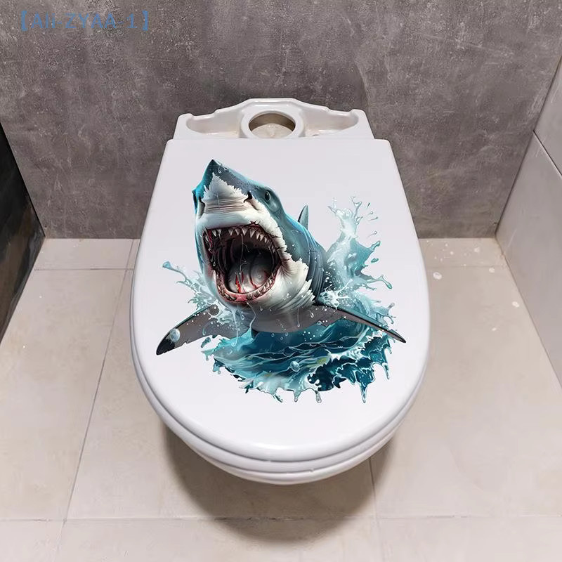ZYAA-1 3D-Hai Wandaufkleber in Blau, wasserfester und selbstklebender Wandsticker für Badezimmer und Schlafzimmer von JETTING - Bild 6