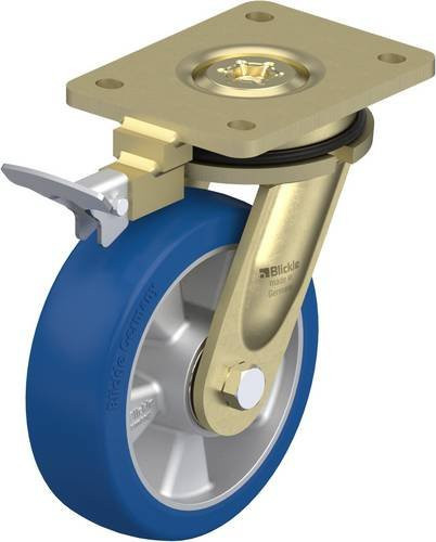 Blickle Lenkrolle LS-ALBS 160K-RI4 mit Feststeller in Blau und Silber, Rad-Durchmesser: 16 cm, Tragfähigkeit: 580 kg - Bild 1