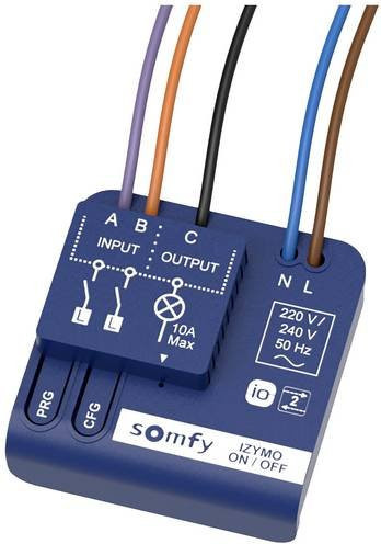 Somfy io Unterputz-Empfänger für Licht An/Aus zur Funk-Alarmanlagen-Erweiterung in Blau - Bild 1