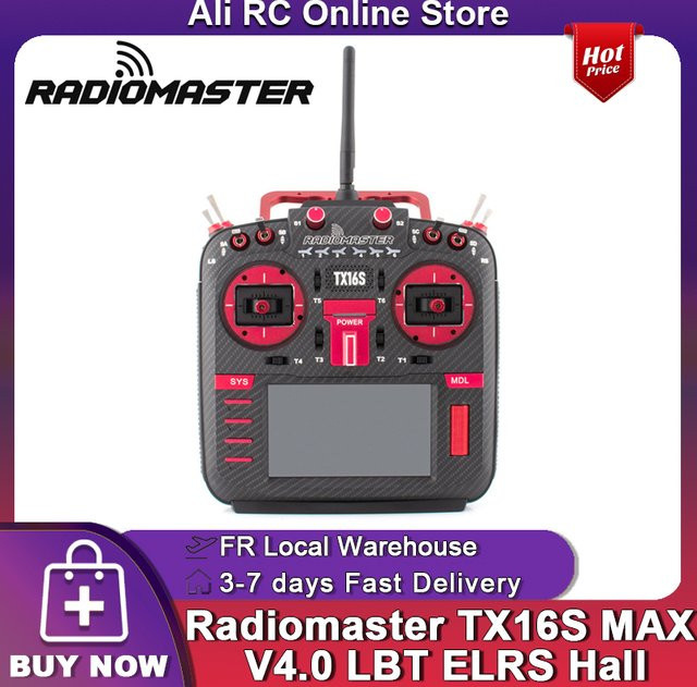RadioMaster TX16S MKII MAX V4.0 LBT ELRS 2.4G Fernsteuerungssystem in Schwarz mit 4,3-Zoll-Touch-Display für FPV-Drohnen - Bild 1