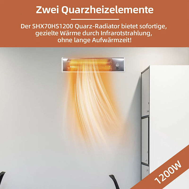 SHX IR-Strahler SHX70HS1200 Silber für 20m² - Bild 3