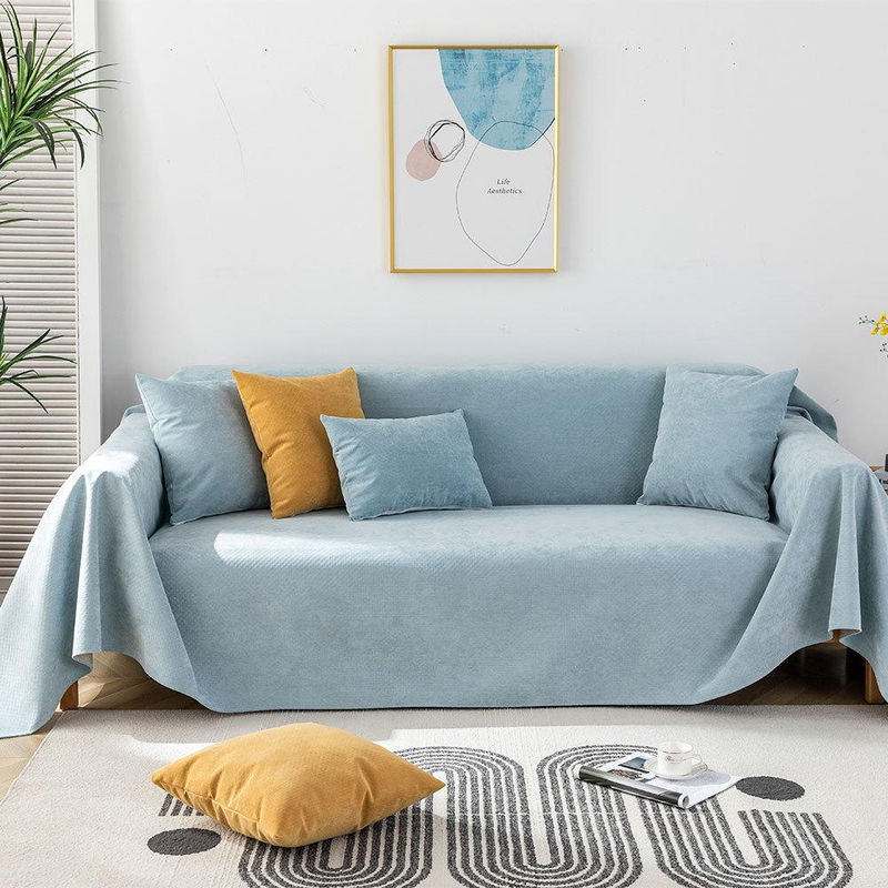 Super Six Wasserdichtes Sofa Handtuch aus Chenille und Mikrofaser, Einfarbig Schwarz, B/B: 180 x 130 cm - Bild 2