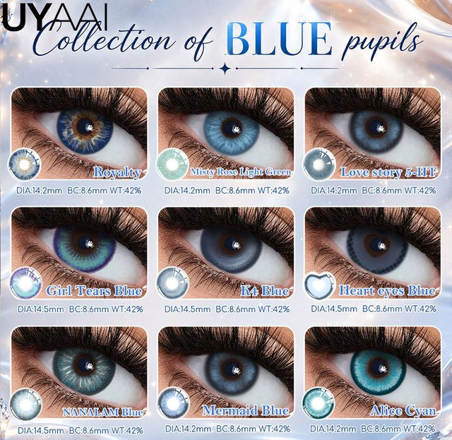 UYAAI Kontaktlinsen, Blau, 2 Stück, Unisex - Bild 1