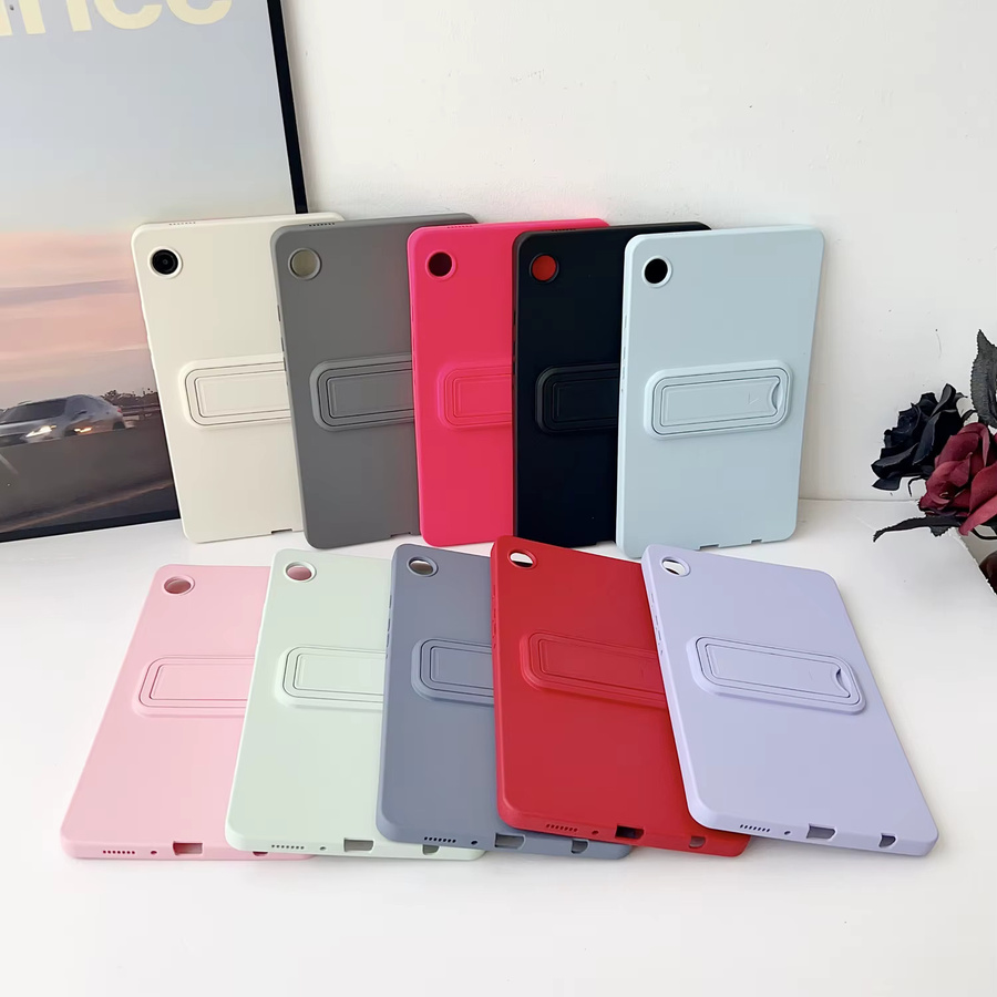 Stoßfeste Silikon-Schutzhülle mit Ständer für Samsung Galaxy Tab S11 A11 A9 A8 A7 Plus A9+ Lite in Rot - Bild 2