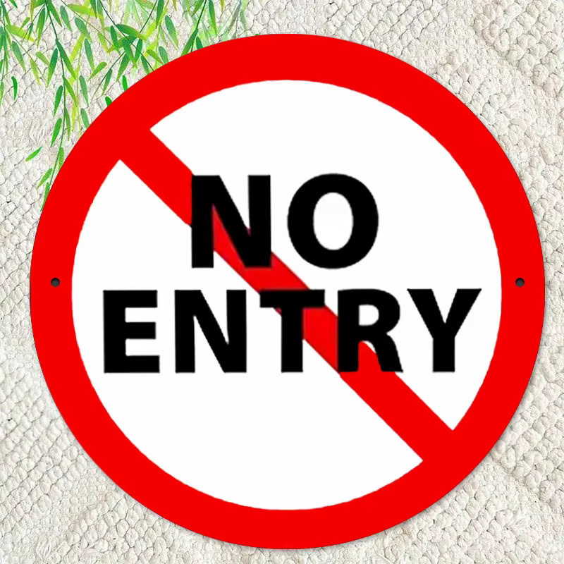 Potdemiel Vintage-Schild No Entry aus Eisen, rundes Warnschild in Rot, Durchmesser: 20 cm - Bild 4