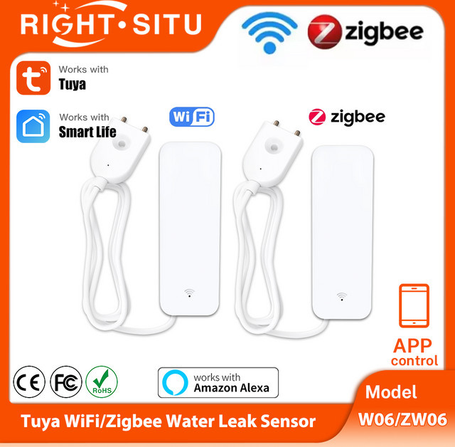 Tuya Smart Wasser Sensor WiFi Zigbee Leckage Detektor mit Flut Alarm in Weiß für dein Smart Home - Bild 1