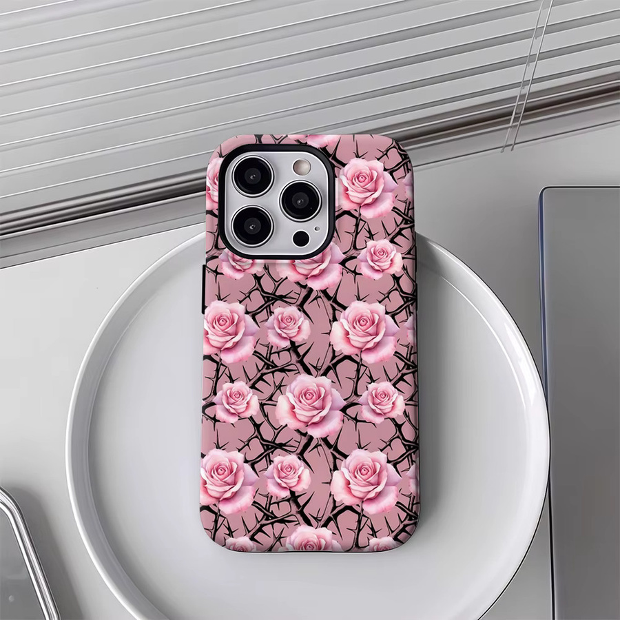 Thorn & Rose Robuste Handyhülle für iPhone 17 16 15 14 13 Pro Max Plus mit Magnetfunktion in Pink - Bild 4