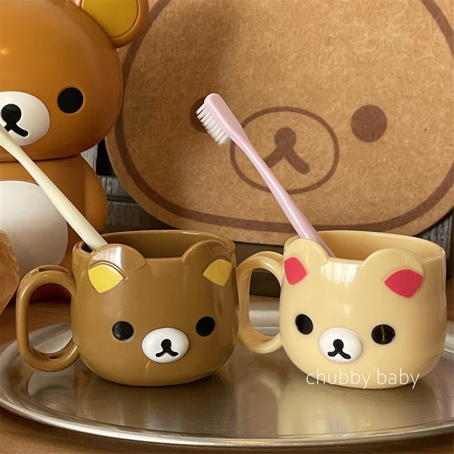 Chubbybaby Rilakkuma Zahnbürstenbecher aus Kunststoff in Braun für das Badezimmer - Bild 1