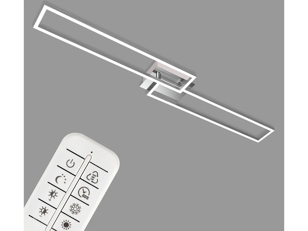 BRILONER CCT LED Design Deckenleuchte rechteckig in Chrom mit dimmbarer Lichttemperatur und Helligkeit - Bild 2