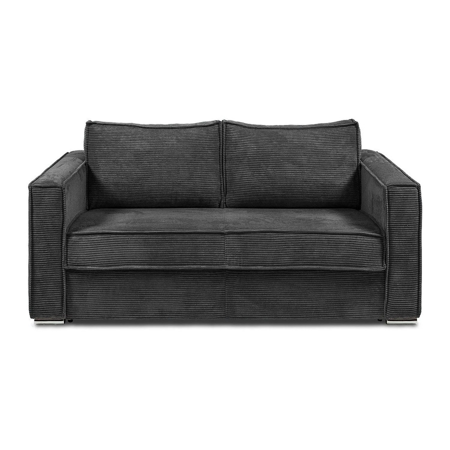 Vente-unique Schlafsofa Loreto Anthrazitgrau mit Polsterrahmen und Maßen von Breite: 195 cm - Bild 2